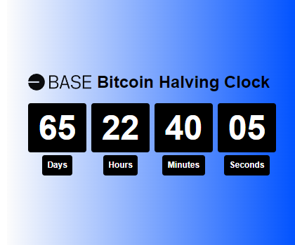 Base Bitcoin Halving Clock